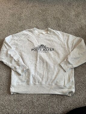 Abercrombie & Fitch Light Gray Crewneck with Point Reyes Logo